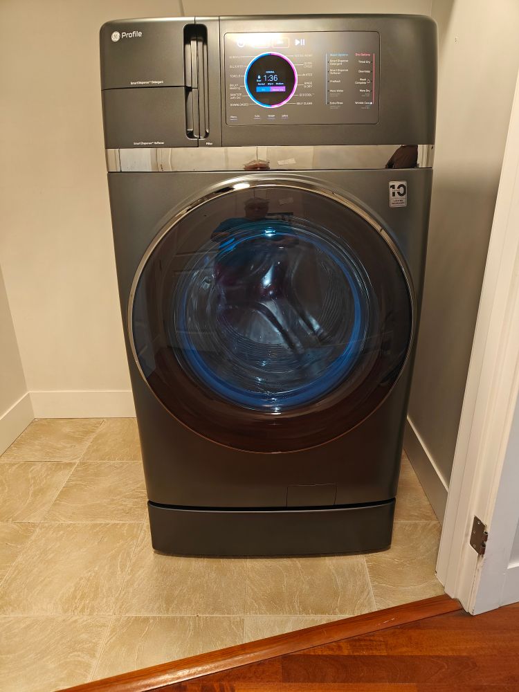 Our new GE washer/dryer combo unit in graphite gray.
