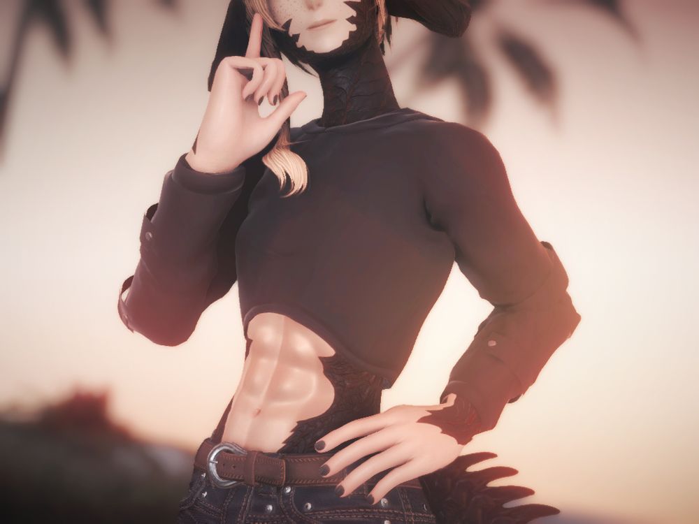 Azzy showing his abs.