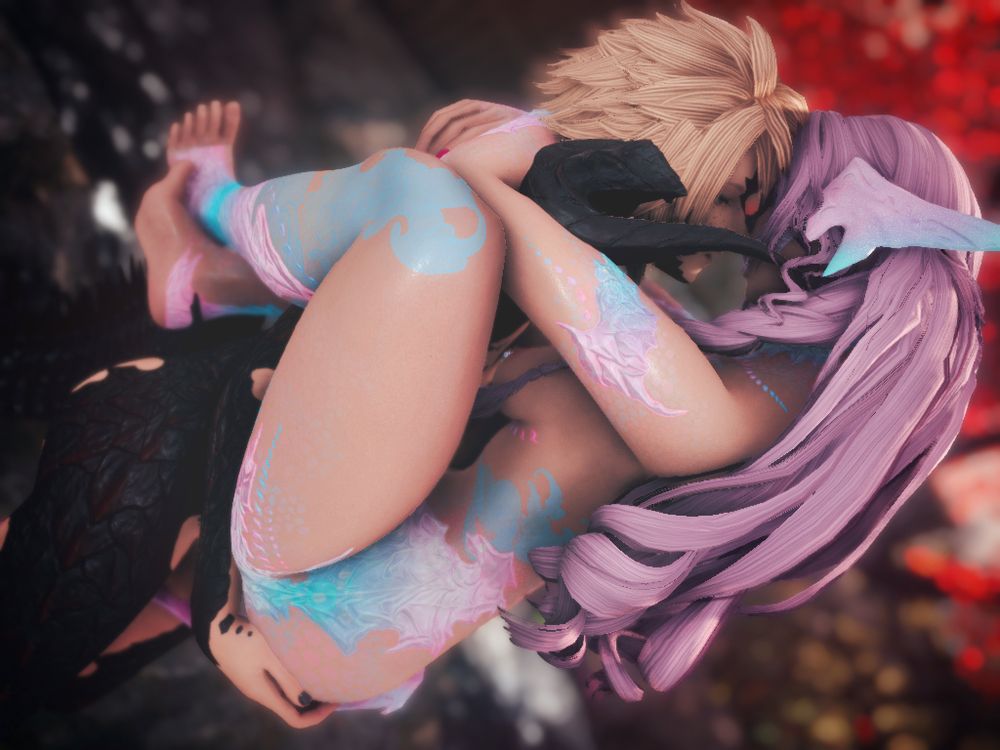 Azolin and Azzy embracing suggestively after not seeing each other in awhile.