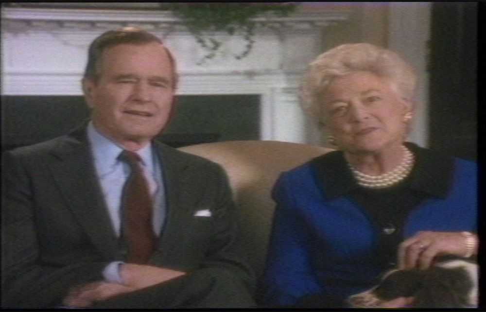 This segment of George & Barbara Bush was shot entirely on video. It can be converted to 30 fps by blend each frame's fields together, or those fields can be separated into in separate frames, doubling the frame rate.