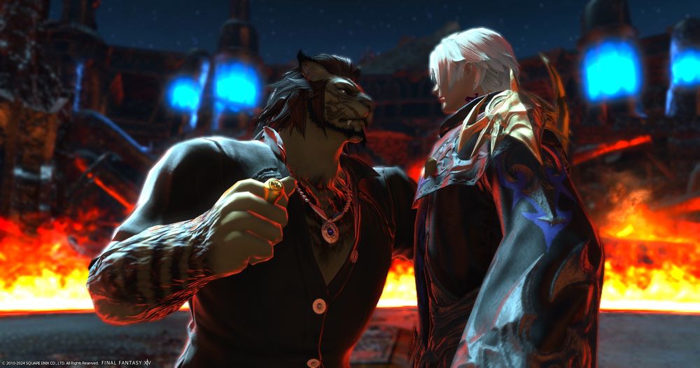 ロスガルの虎雅くんとサンクレッドがメンチ切っているSS