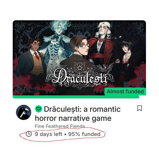 Draculesti Kickstarter campaign is at 95%!
