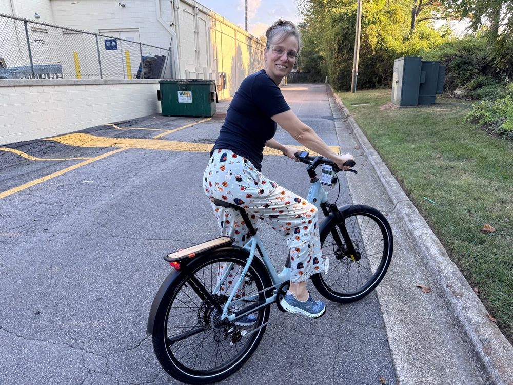 Mom on an e-bike