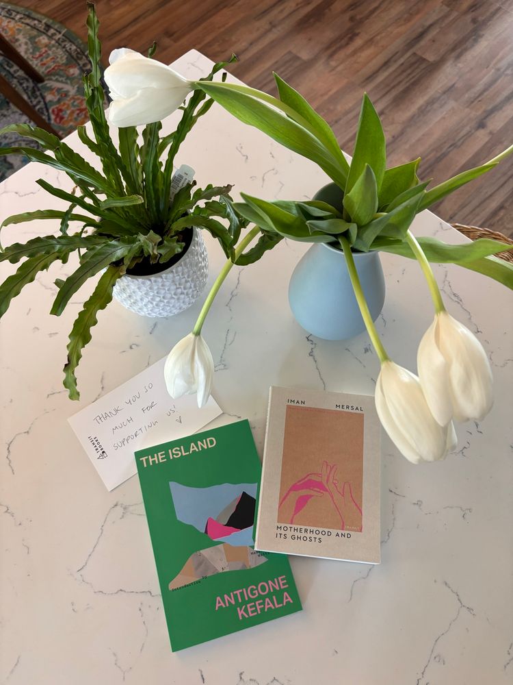 Two new arrivals from Transit Books: THE ISLAND by Antigone Kefala and MOTHERHOOD AND ITS GHOSTS by Iman Mersal