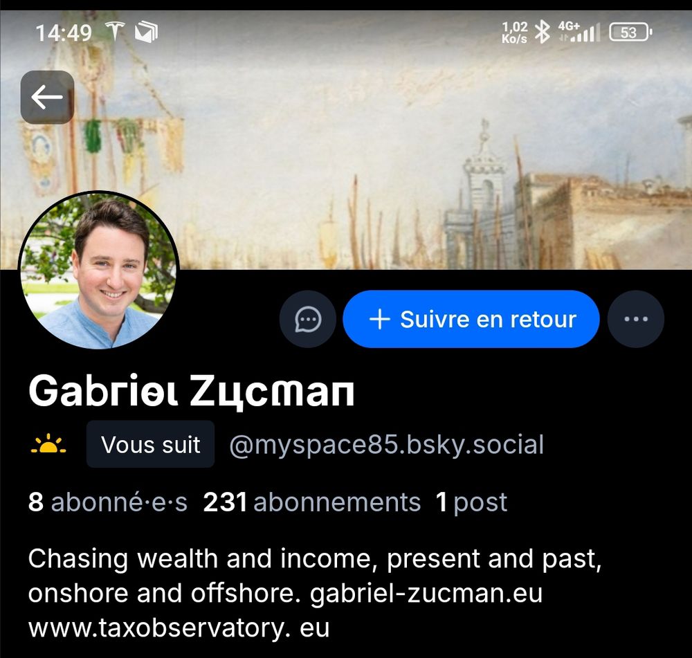 Fake account of Gabriel Zucman. Eat the richs !