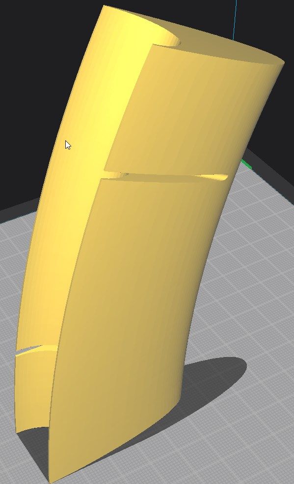 Portion de carénage pour roue de vélo dans le logiciel Cura