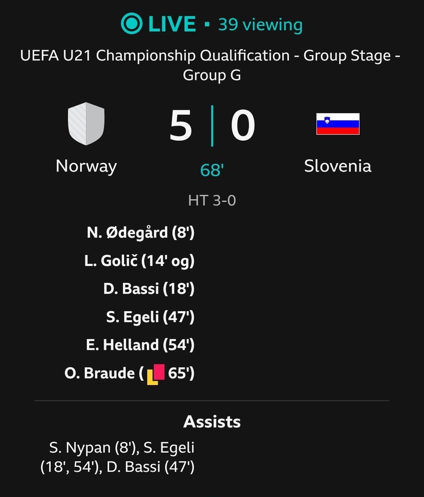 Norway 5 Slovenia 0