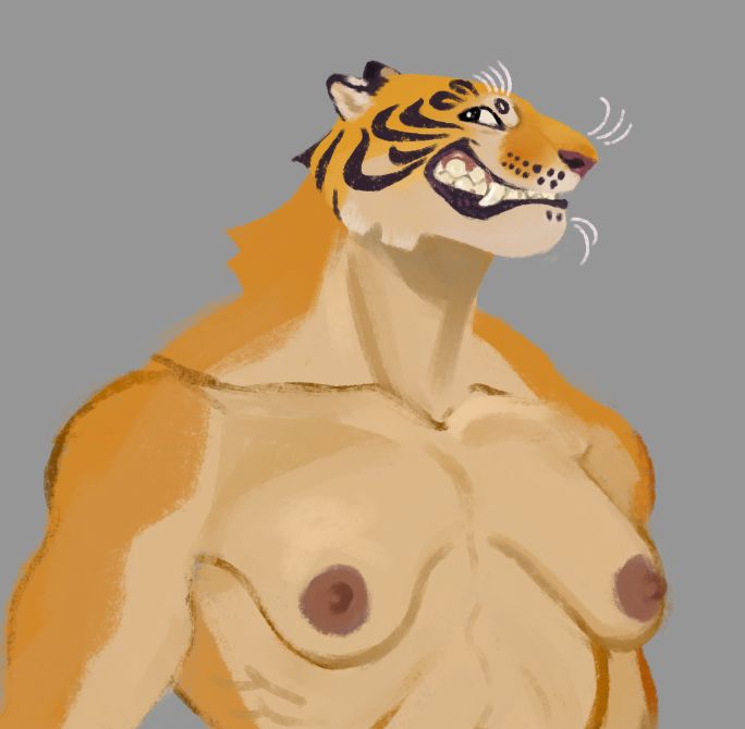 unfinished anthro tiger adoptable design.