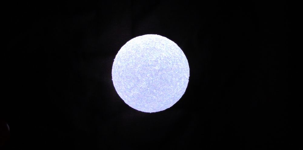 Artificial Star made with an LED flashlight and a styrofoam ball.