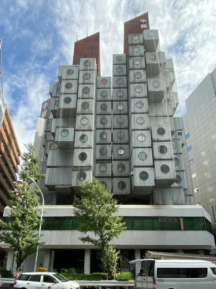Capsule apartment building in Japan
