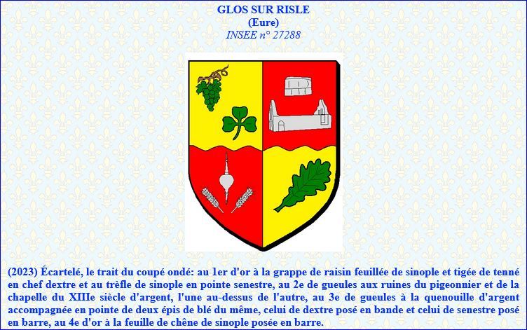 Blason de Glos-sur-Risle (Eure)