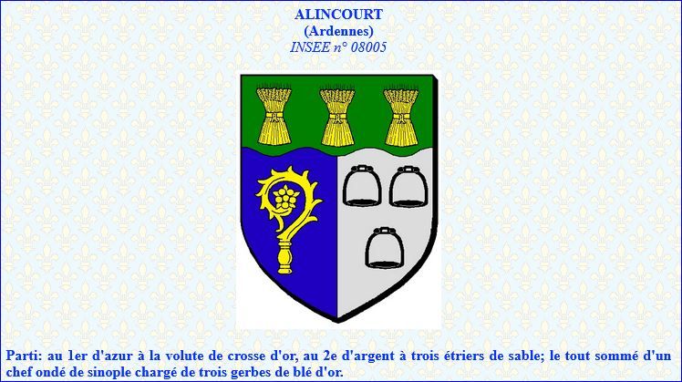 Blason d'Alincourt (Ardennes)