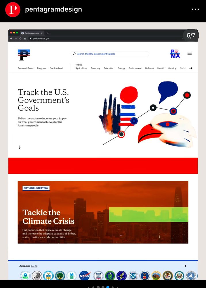 The image depicts the media Midjourney generated, plastered all over the new US government website.