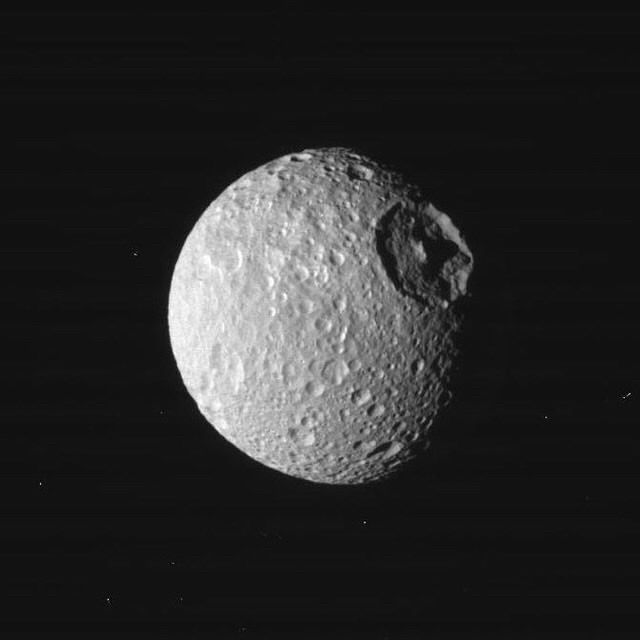 This is Mimas a moon of Saturn, not the Death Star