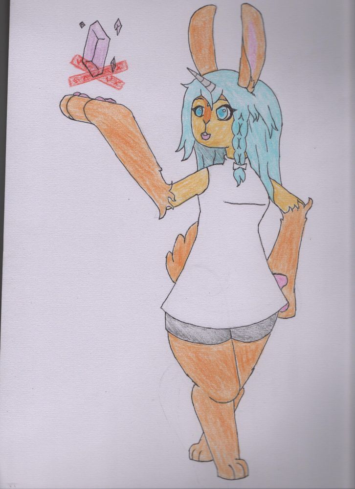 This is Rose my sona :D she is a horned rabbit if you want lore ask away :3