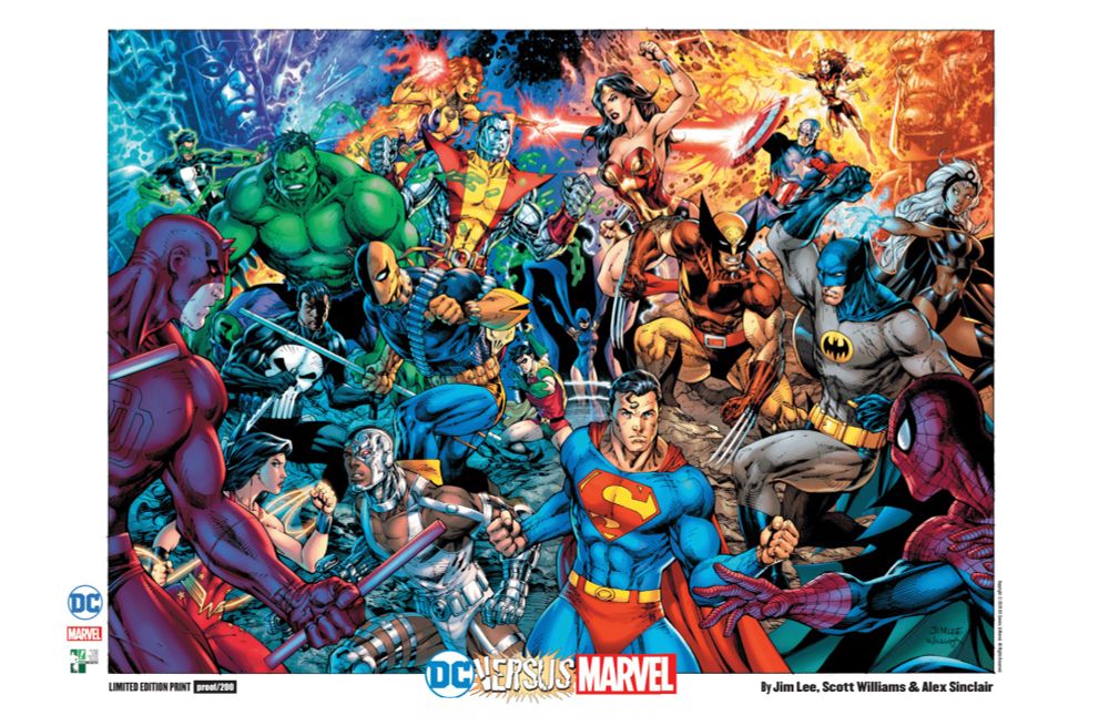 HERO INITIATIVE: DC VS. MARVEL PRINT [SIGNED BY JIM LEE]