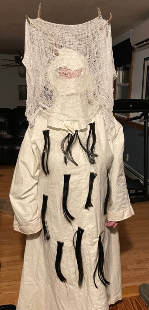 Me dressed as the Antler Queen from Yellowjackets for Halloween