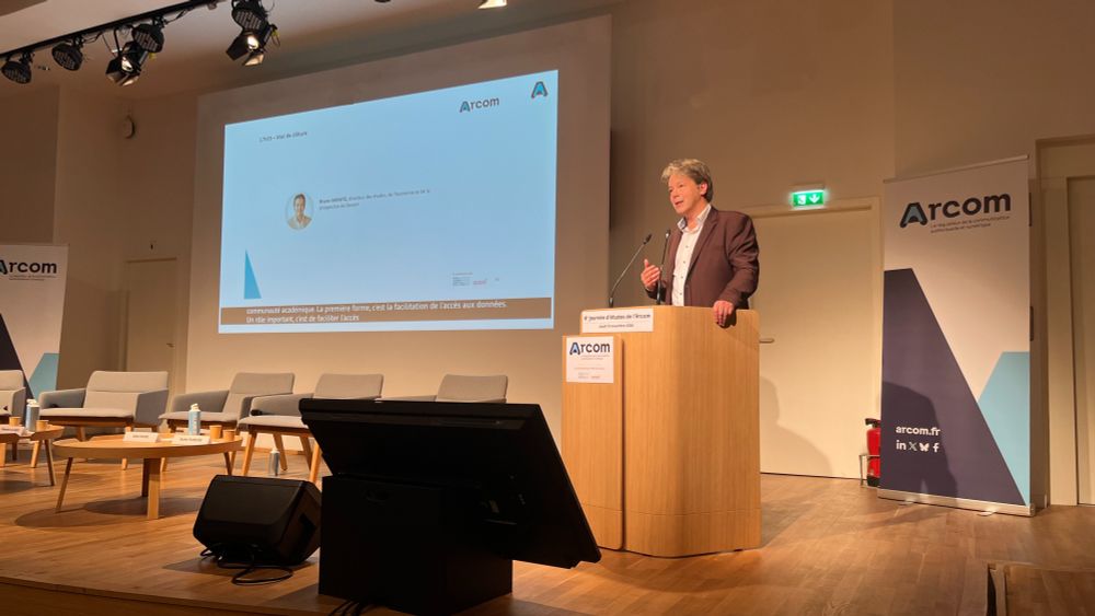 Bruno Schmutz, directeur des études, de l'économie et de la prospective de l'Arcom, lors de la Journée d'études de l'Arcom