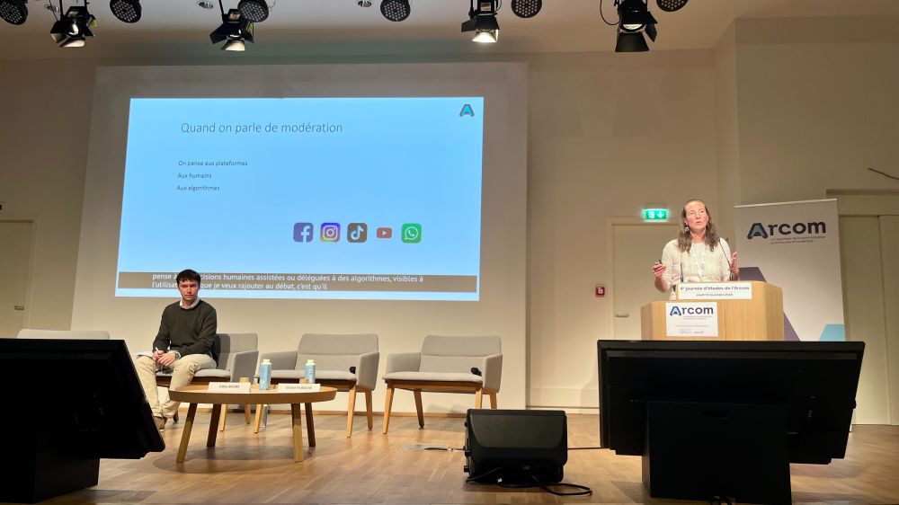 Francesca Musiani, directrice du Centre Internet et Société du CNRS, lors de la Journée d'études de l'Arcom