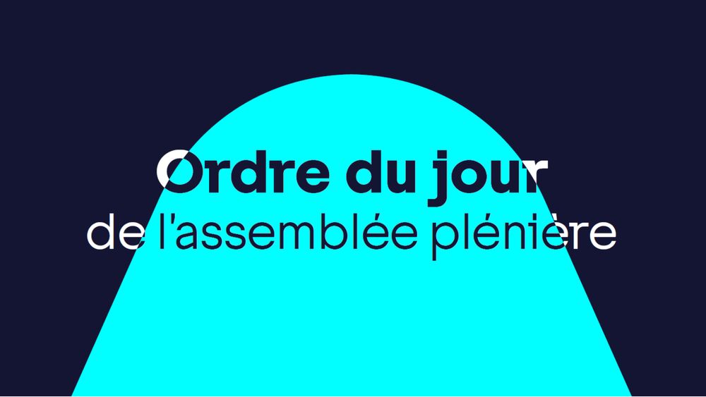 Ordre du jour de l'assemblée plénière