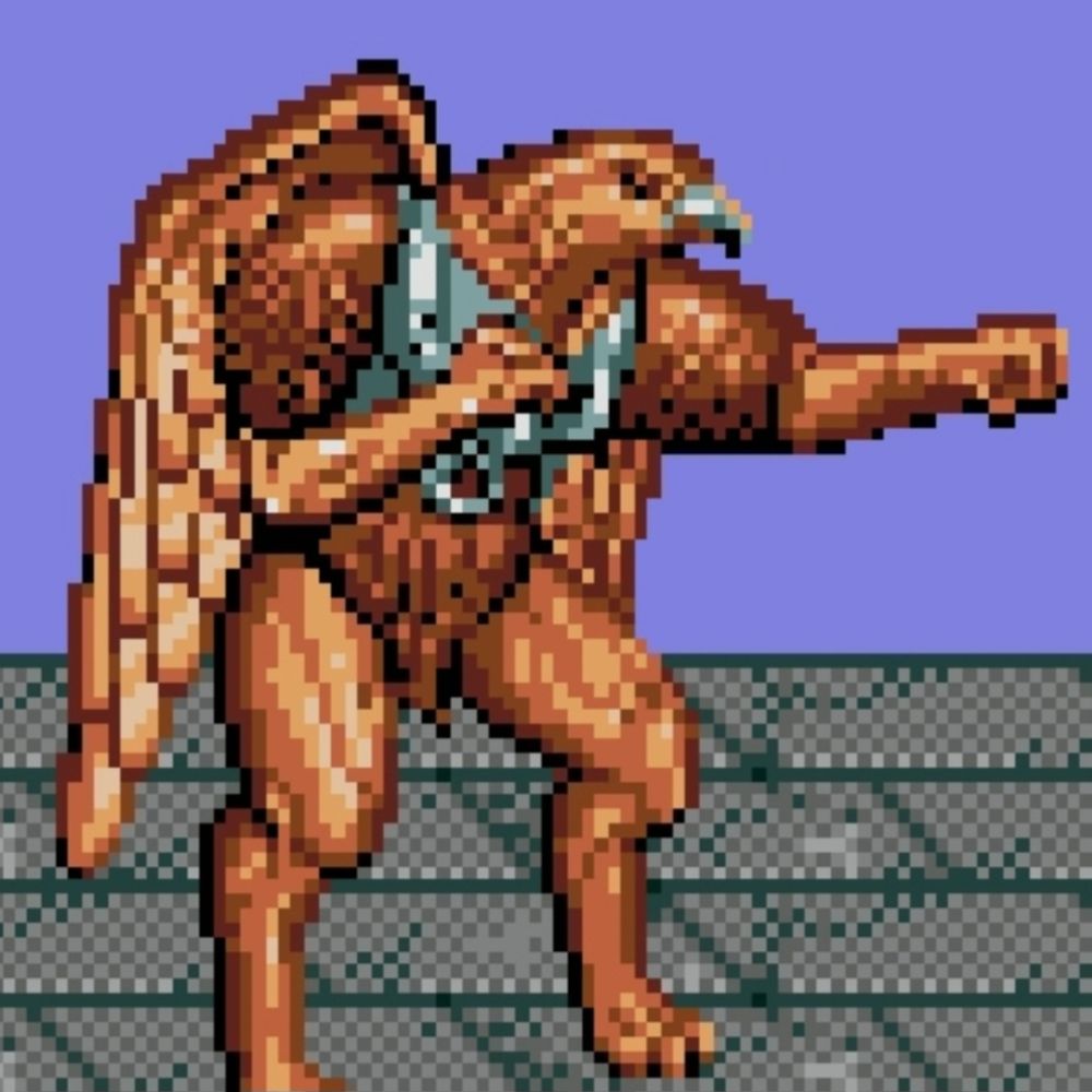 An image of the griffin from the video game Golden Axe III which though is fought against as a boss can be played as outside of the main game playthrough.