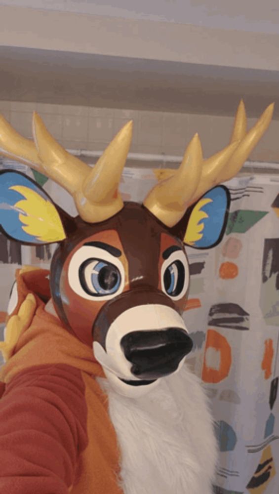 Deer Rubber Latex Fursuit Inflatable GIF