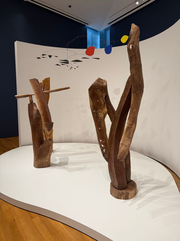 Sculptural pieces by Thaddeus Mosley and Alexander Calder at the Seattle Art Museum 