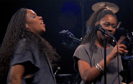 Ednah Holt & Lynn Mabry appearing as part of Talking Heads in1984