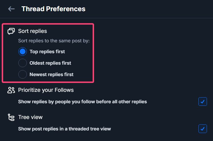 Thread Preferences
Sort replies
Sort replies to the same post by
(selected) Top replies first
Oldest replies first
Newest replies first
Prioritize your Follows
Show replies by people you follow before all other replies (checked)
Tree view
Show post replies in a threaded tree view (checked)