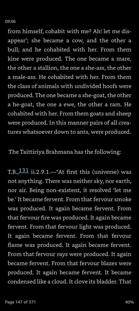 Excerpt from the Taittiriya Brahmana, section ii.2.9.1.