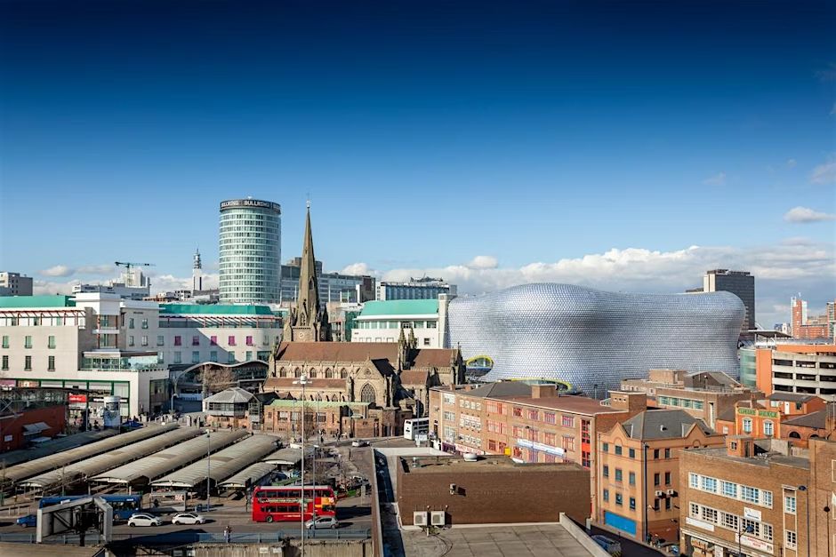 Picture of Birmingham featuring the Rotunda, St Martin's Church and Selfridges.