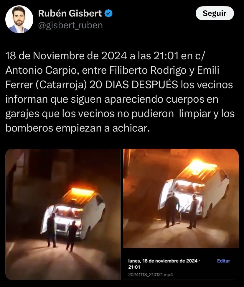 Bulo sobre ocultación de cadáveres difundido por Rubén Gisbert
