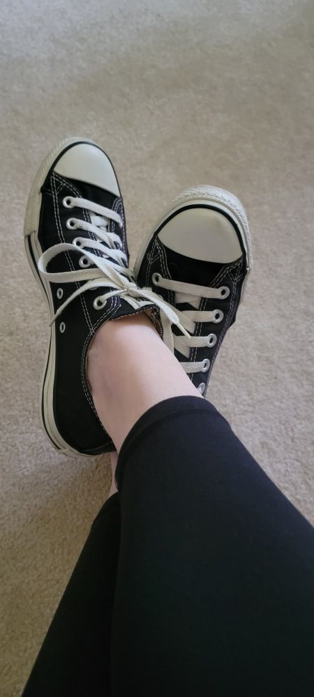 Old school black and white Converse. An ode to those who supported presidential candidate Kamala Harris in the Im with her movement.