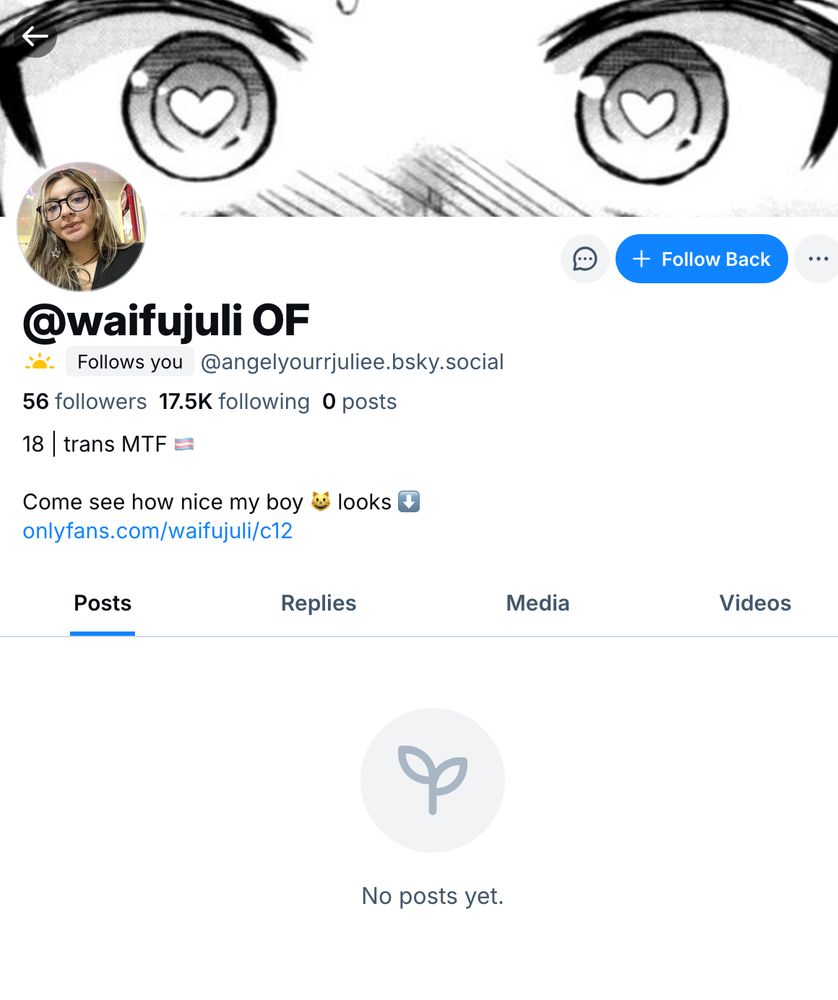 screenshot: suspicious account