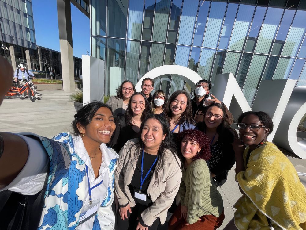 A selfie of environmental justice advocates from CEJA, CAUSE, CBE, EYCEJ, RedwoodCOREHub, NRDC, and EarthJustice.