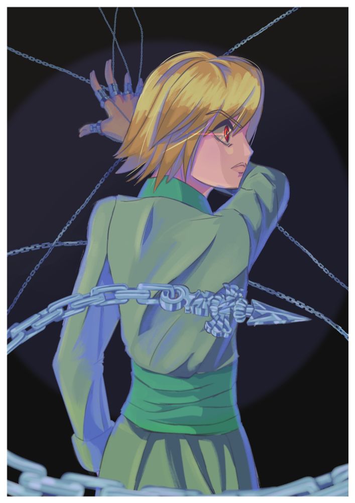 Kurapika Kuruta manipulating his Nen chains