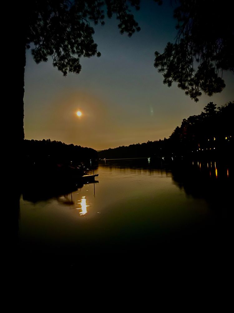 Full moon rising over Deep Creek Lake, Maryland.