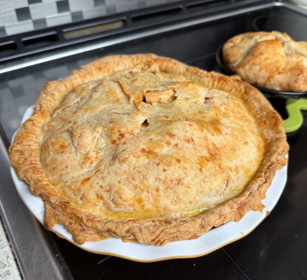 A cheddar apple pie
