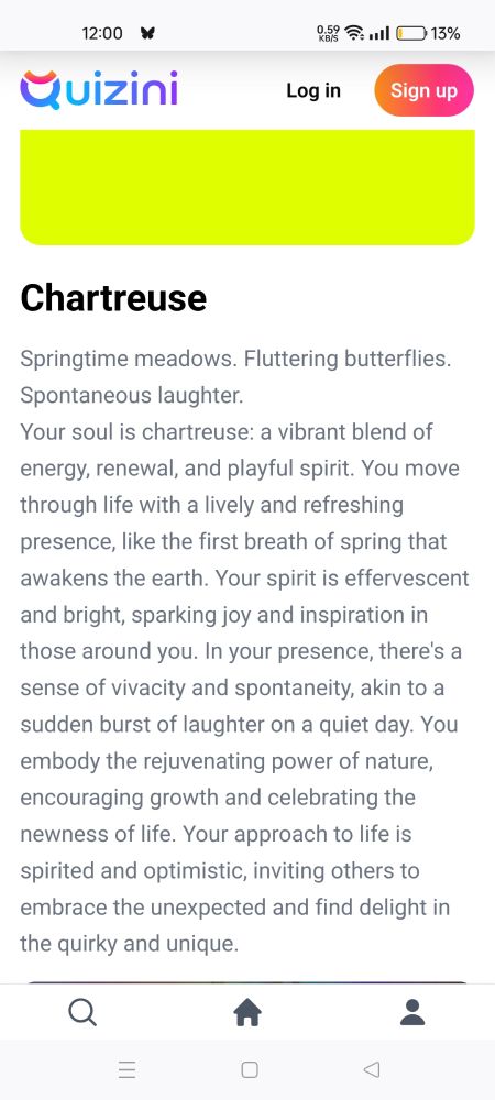 my results from the embedded quiz! i got chartreuse 🥹