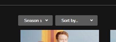 screenshot of the dropout.tv ui - when you visit the page for a show, it defaults to showing season 1, for some reason