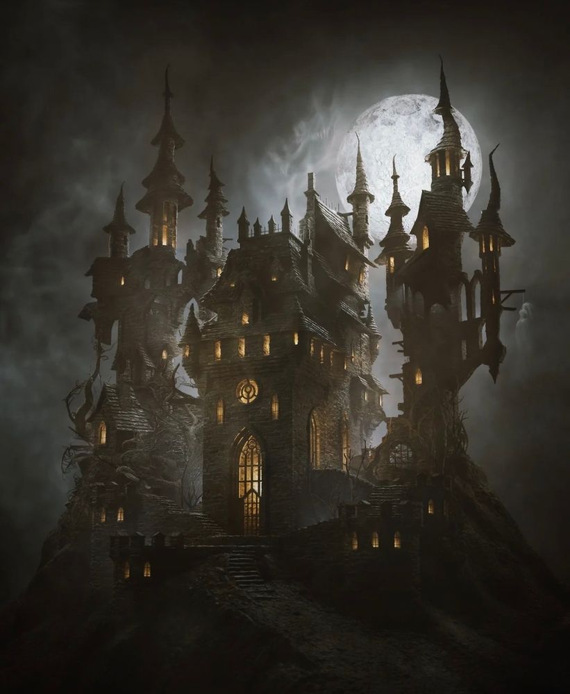 Creepy, gothic castle