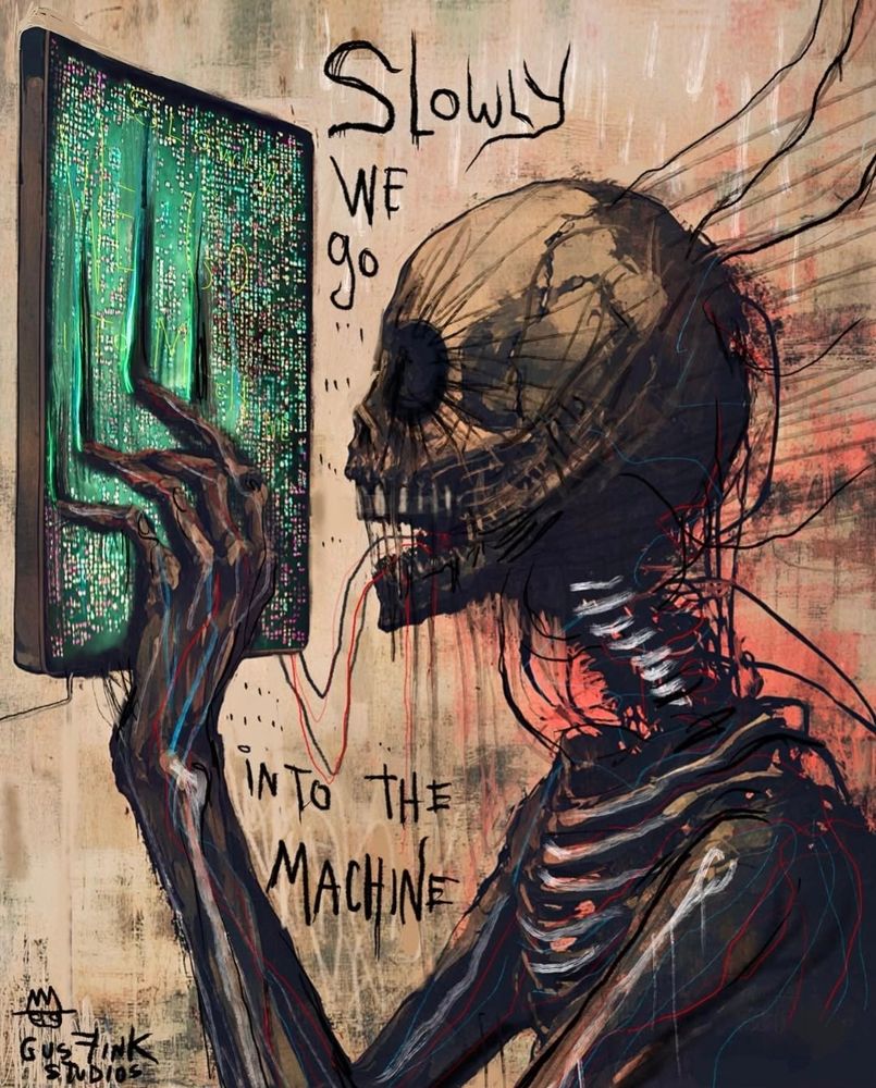 Wired Skelly reaches for the wall, scraping a screen open with his fingers