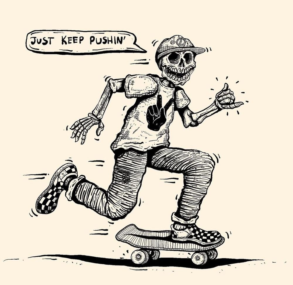 Skateboard skully riding 
