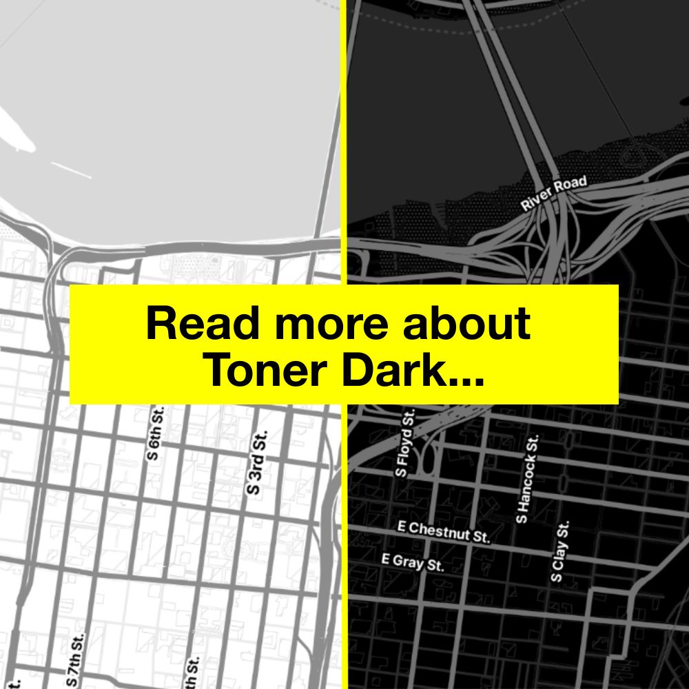 Screenshot of a dark map with the text "Read more about Toner Dark..."