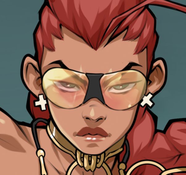 Fan art of Crimson Viper from the video game "Street Fighter".