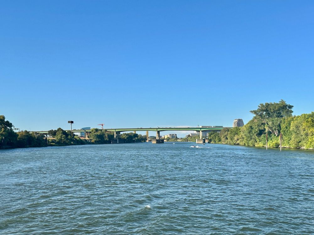 Sacramento River and bridge in background 