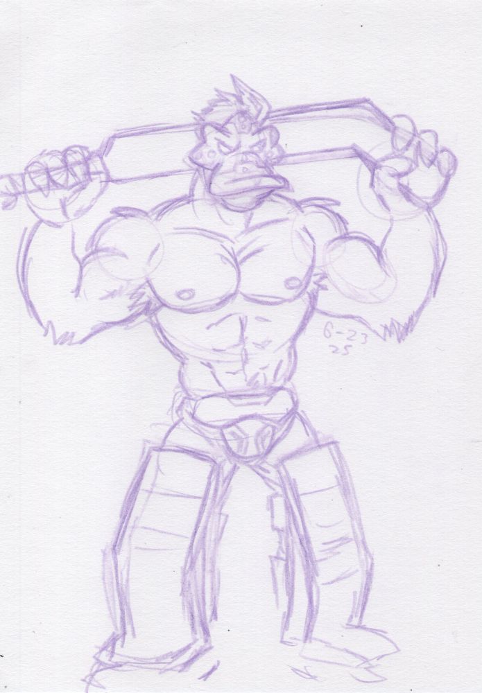 Risquee pose of Wildwing posing in a padded goalie jock and those goalie leg protectors
