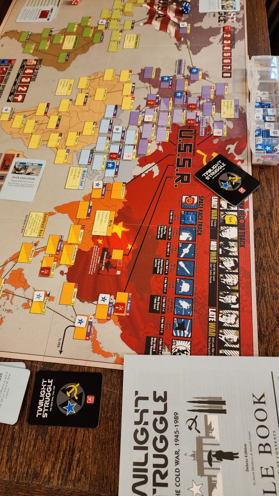 A game of Twilight Struggle in process. 