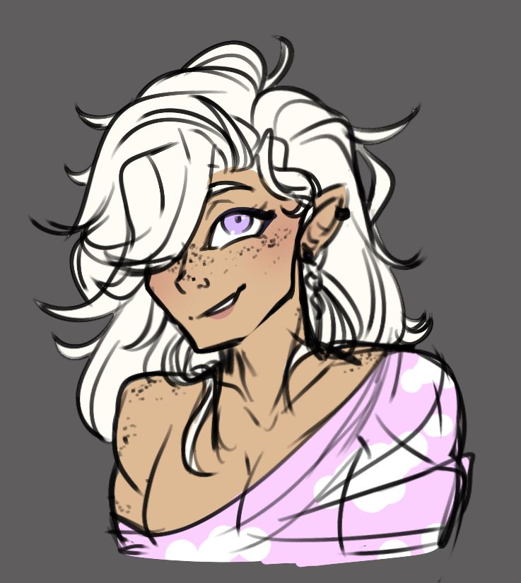 a flat colored sketch of my oc silas 