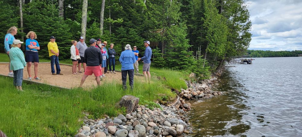 Erick Elgin from MSU Extension talks to homeowners from 6 different Iron County lakes about natural shoreline practices they can implement themselves to protect the lakes they love. 
